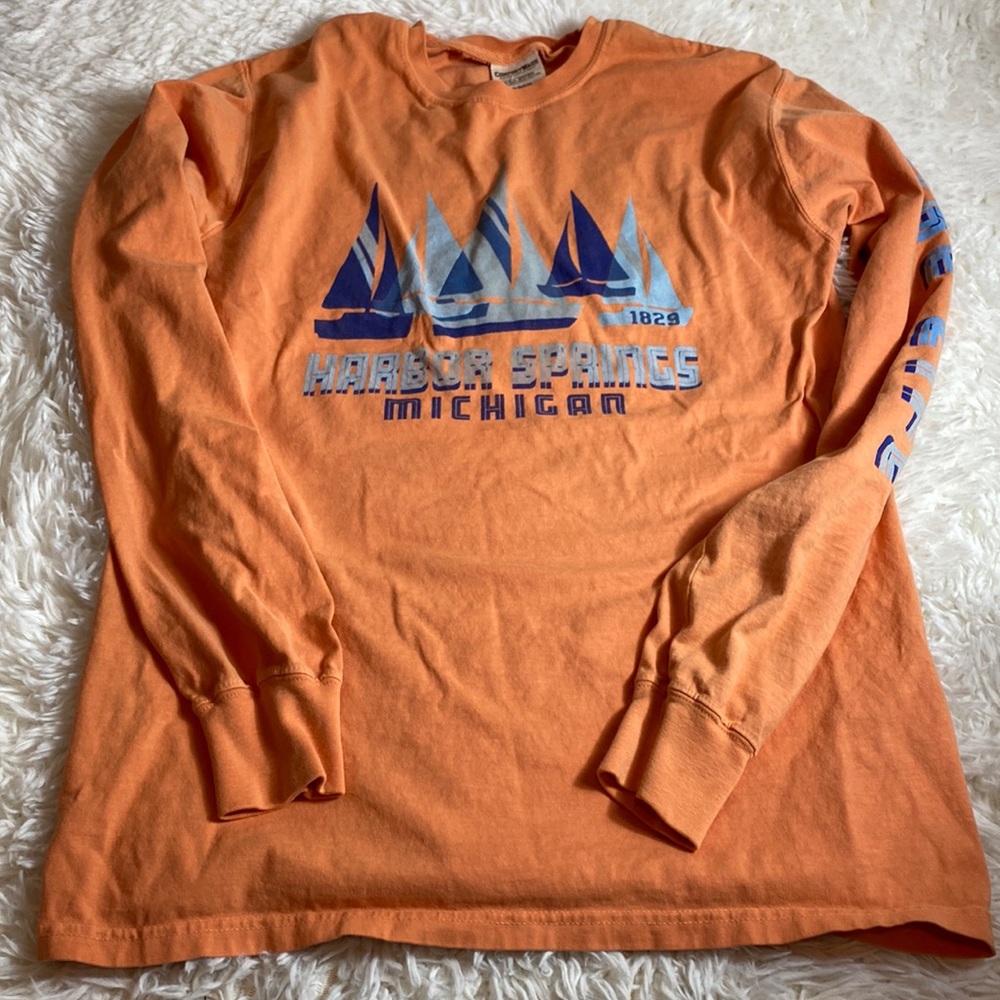 Comfortwash-Harbor Springs Michigan-Lake Life-Long Sleeve Tee T-Shirt-Unisex-S